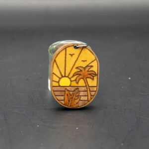 Drewniana zawieszka „Tropical Sunset” – laserowo grawerowana